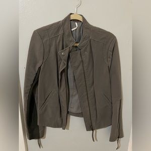 Free people suede grey jacket size 6